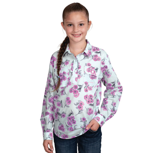 Just Country Girls Harper Half Button L/S Shirt - GWLS2509