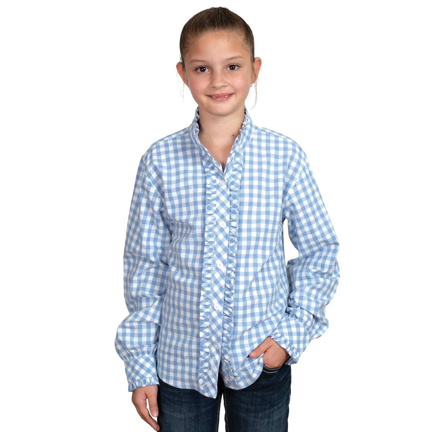 Just Country Girls Gracie Frills Button Down Print L/S Shirt - GWLS2511
