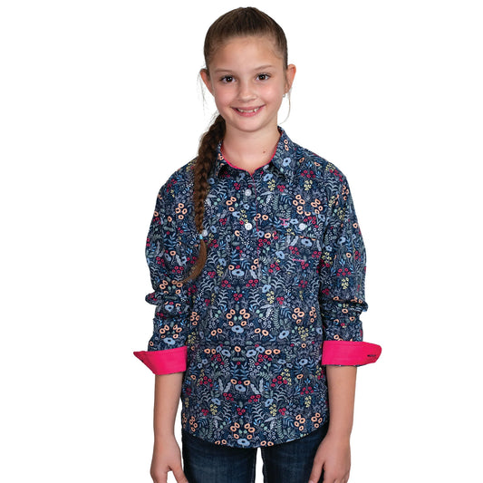 Just Country Girls Harper Half Button L/S Shirt - GWLS2513