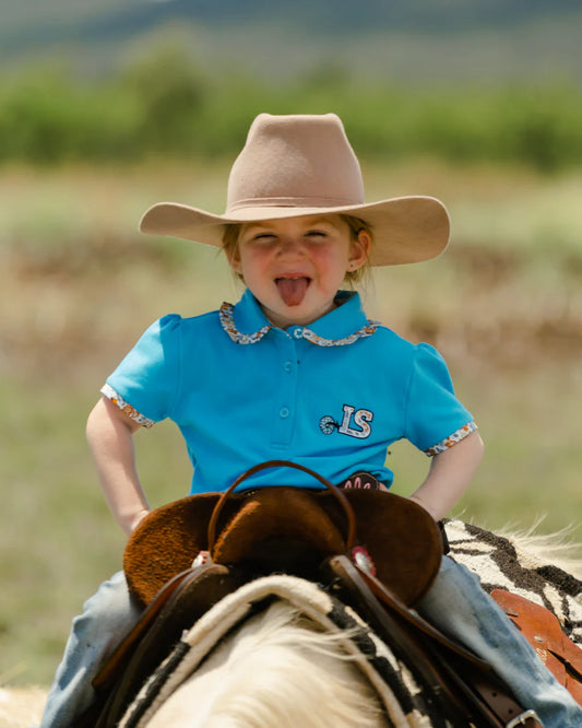 Little Spurs & Co Inglewood Polo Romper - Light Blue