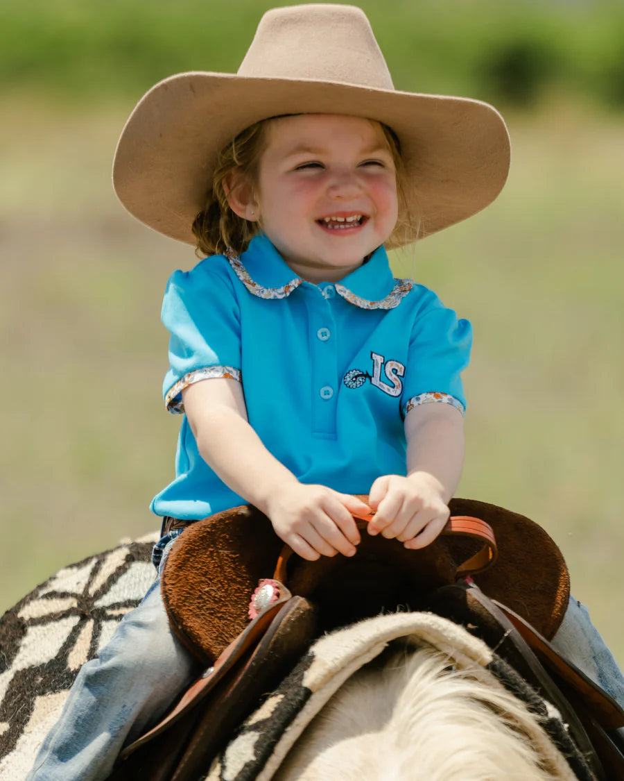 Little Spurs & Co Inglewood Polo Romper - Light Blue