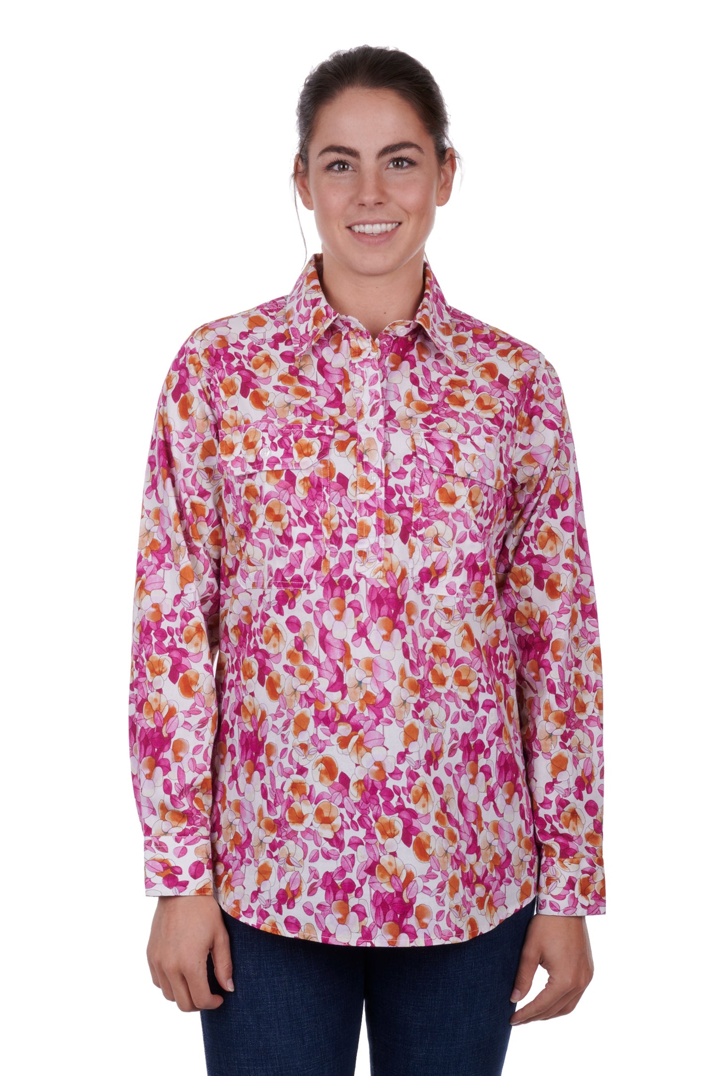 Hard Slog Ladies Half Plkt L/S Shirt - H3S2101147 - On Sale