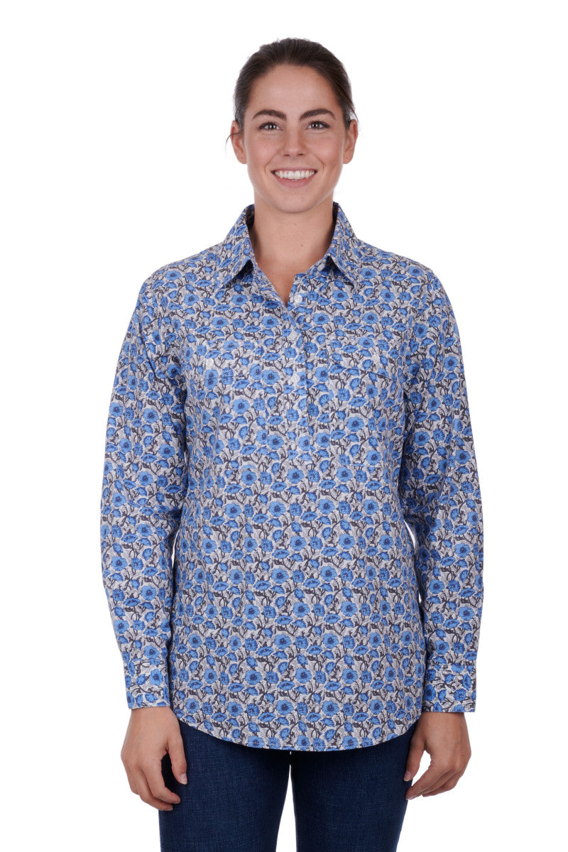 Hard Slog Ladies Half Plkt L/S Shirt - H3S2101149 - On Sale