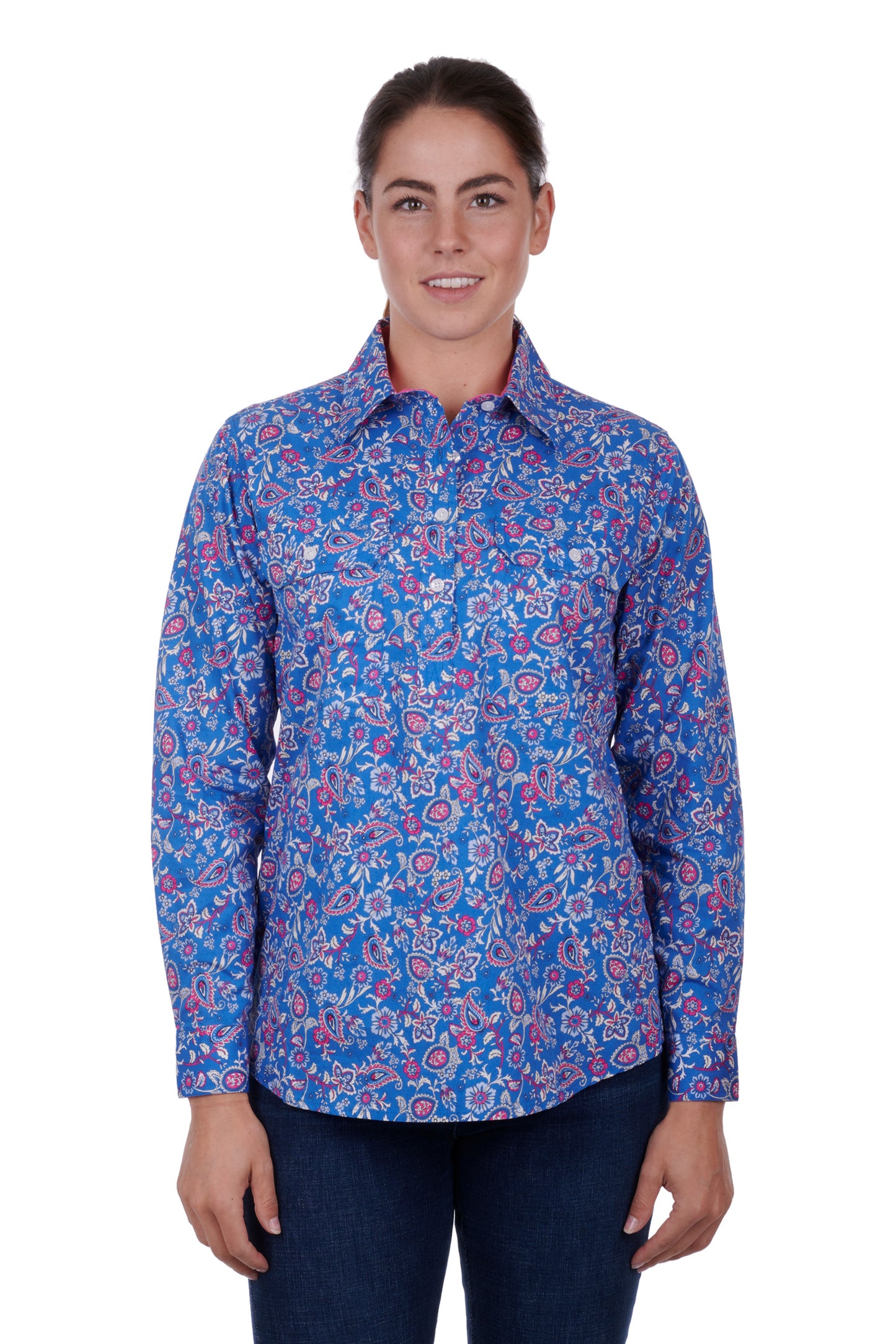 Hard Slog Ladies  Half Plkt L/S Shirt - H3S2101173 - On Sale