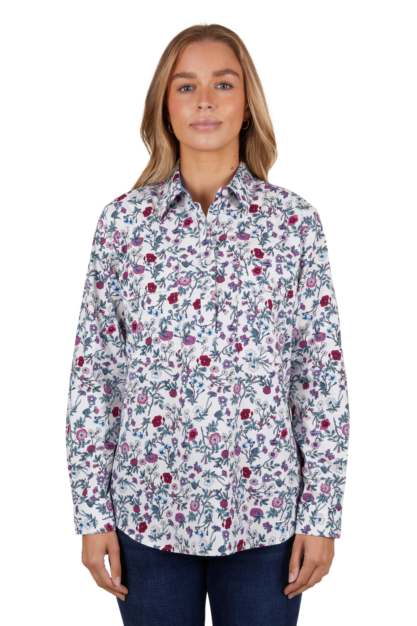 Hard Slog Ladies Half Plkt L/S Shirt - H4S2101043 - On Sale