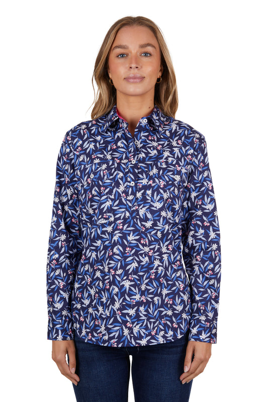 Hard Slog Ladies Half Plkt L/S Shirt - H4S2101044