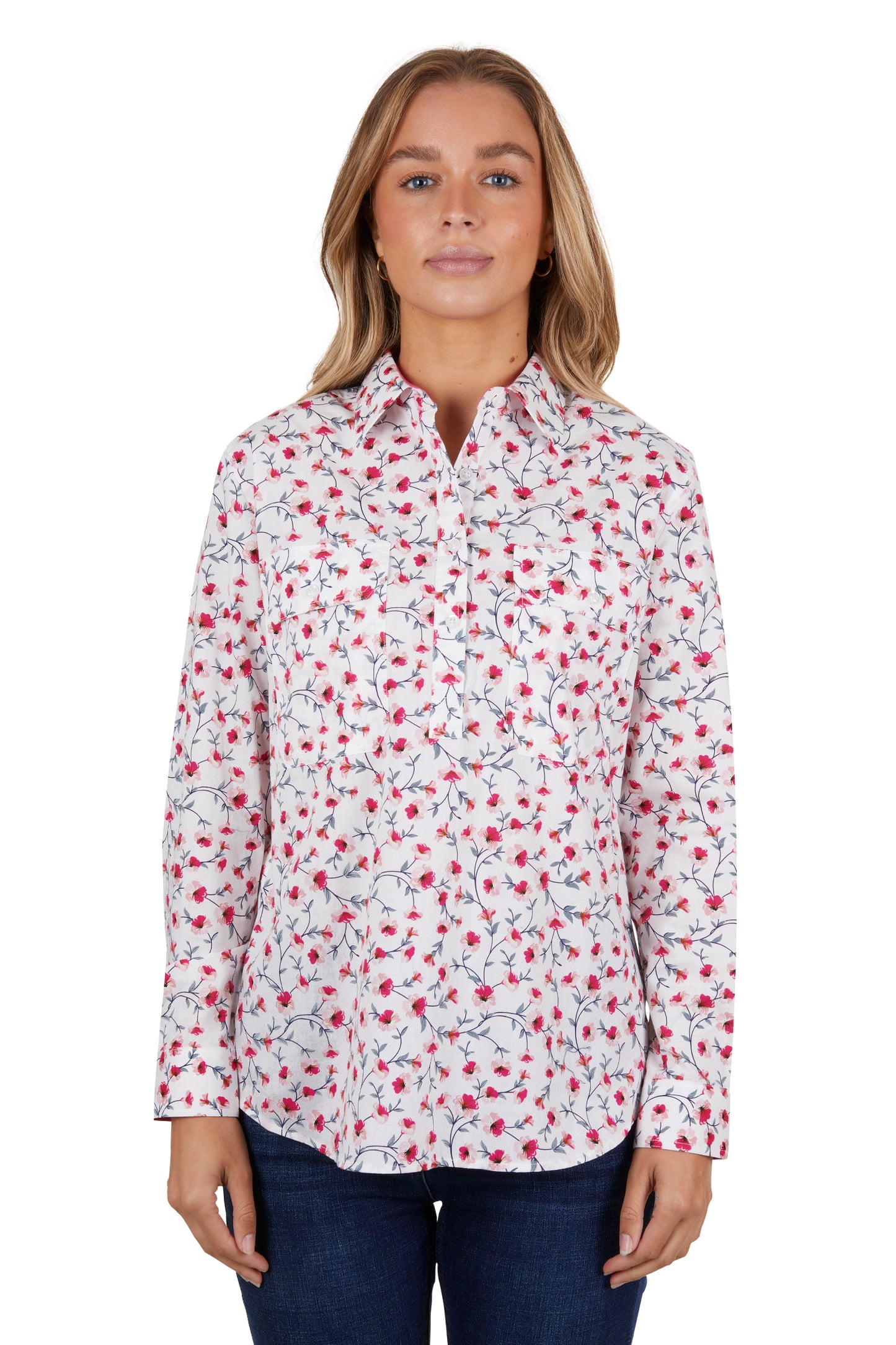 Hard Slog Ladies Half Plkt L/S Shirt - H4S2101048 - On Sale