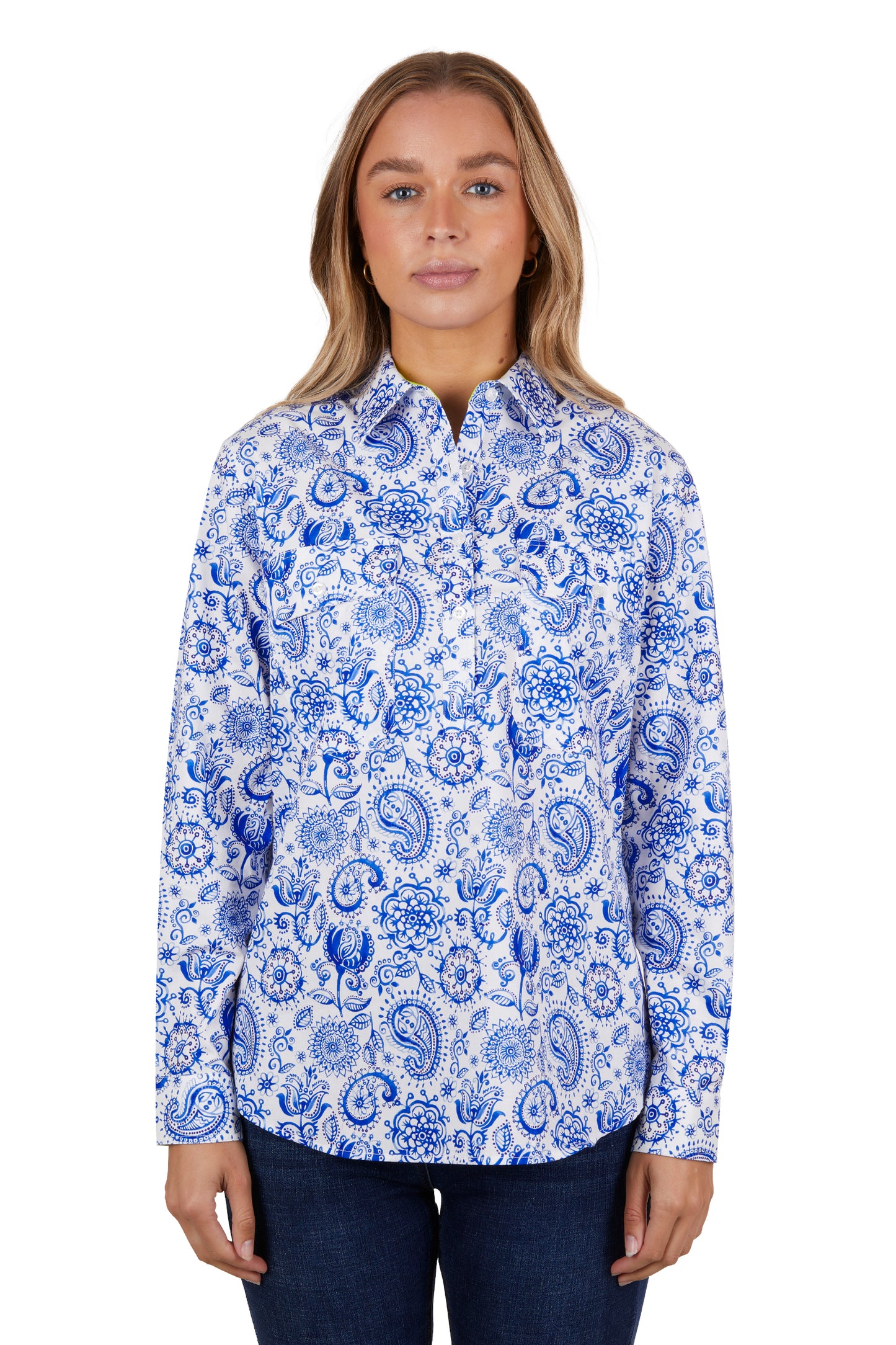 Hard Slog Ladies  Half Plkt L/S Shirt - H4S2101051 - On Sale
