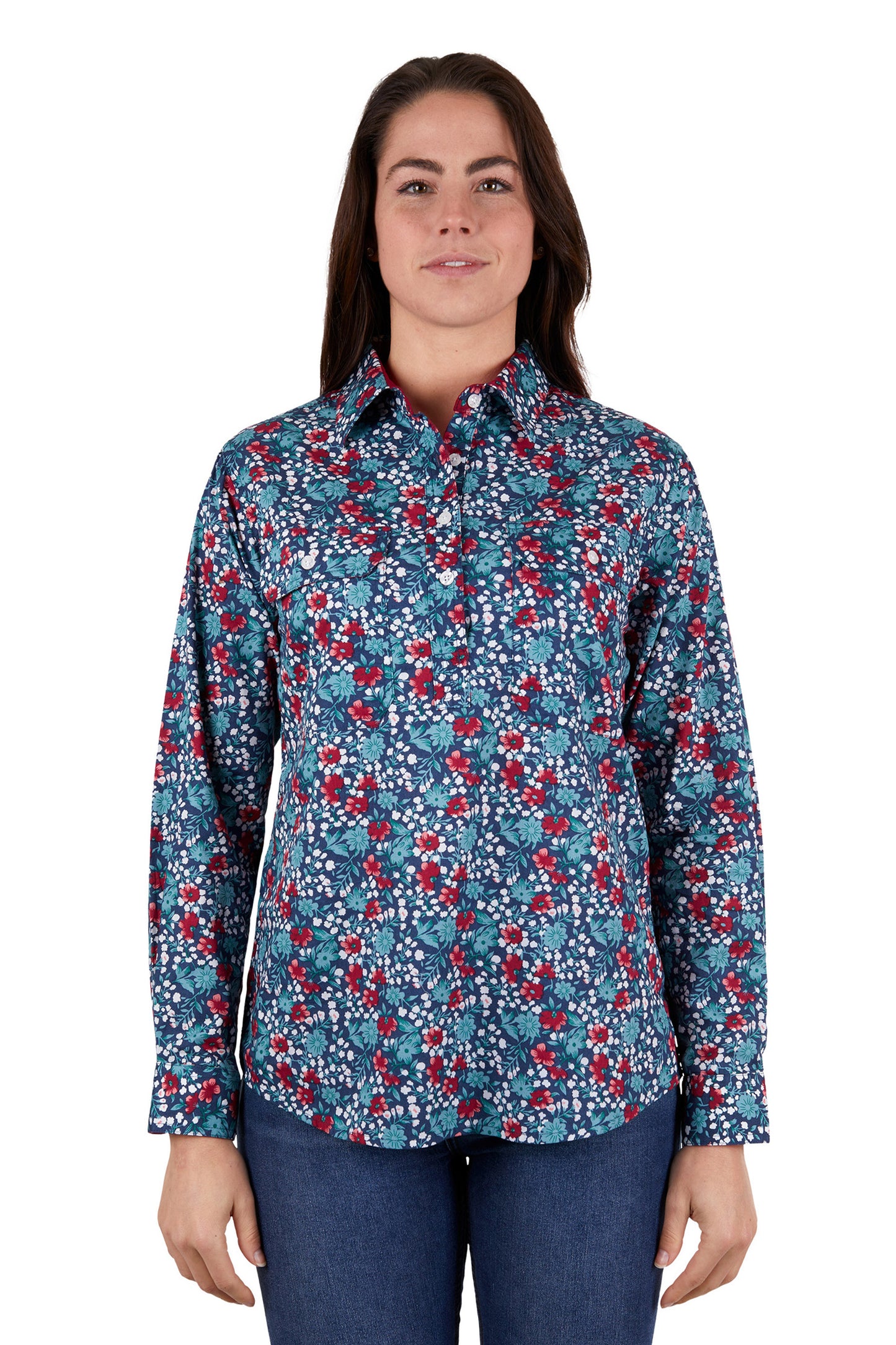Hard Slog Ladies Loris Half Placket L/S Shirt - H4W2101175 - On Sale