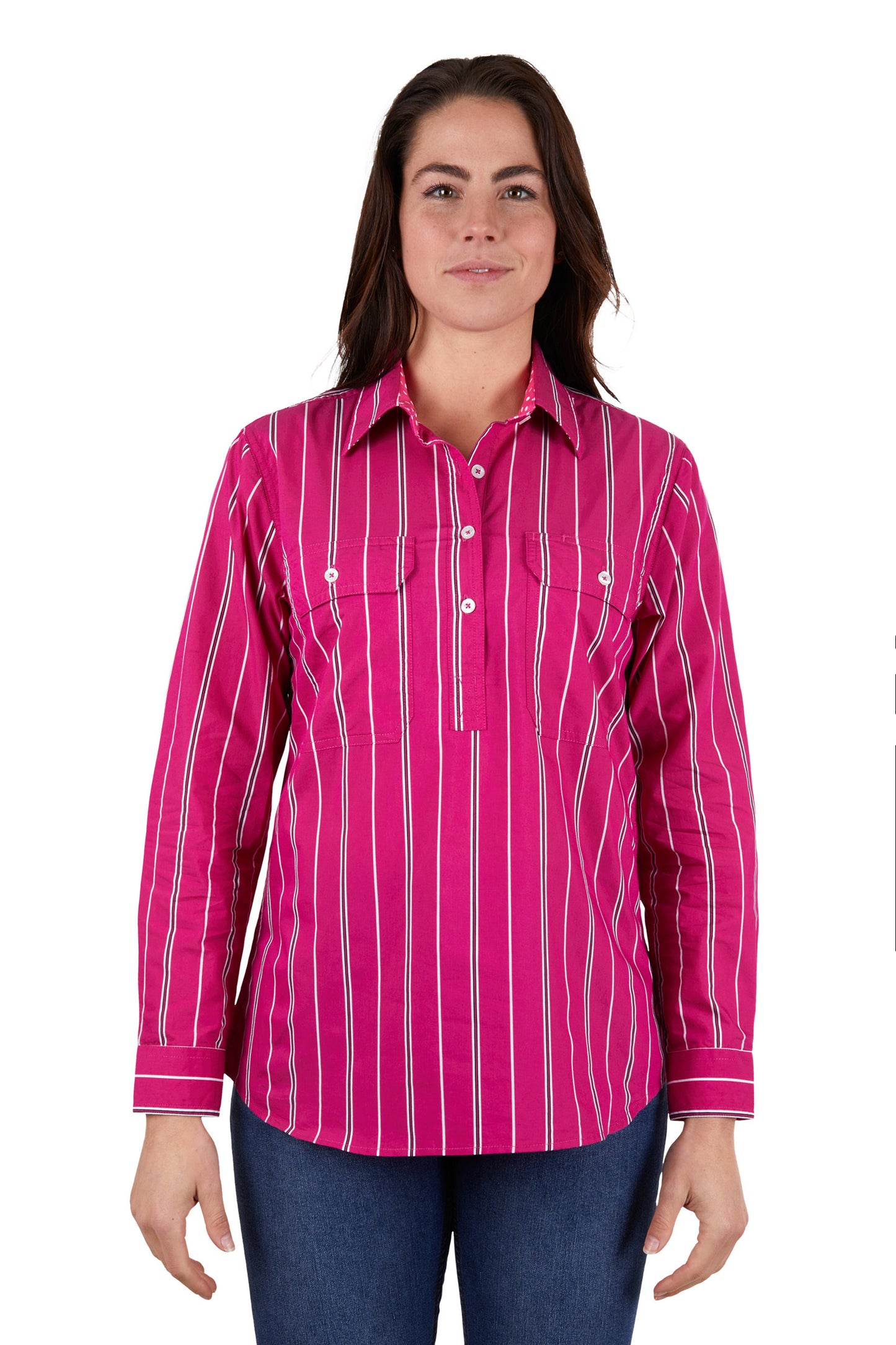 Hard Slog Ladies Half Plkt L/S Shirt - H4W2101211 - On Sale