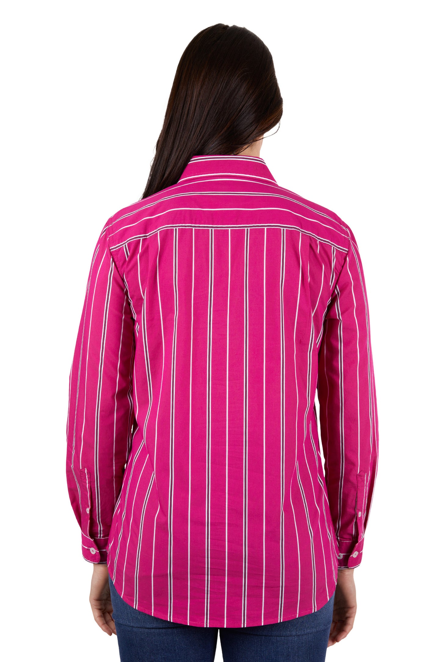 Hard Slog Ladies Adela Half Placket L/S Shirt - Hot Pink - H4W2101211