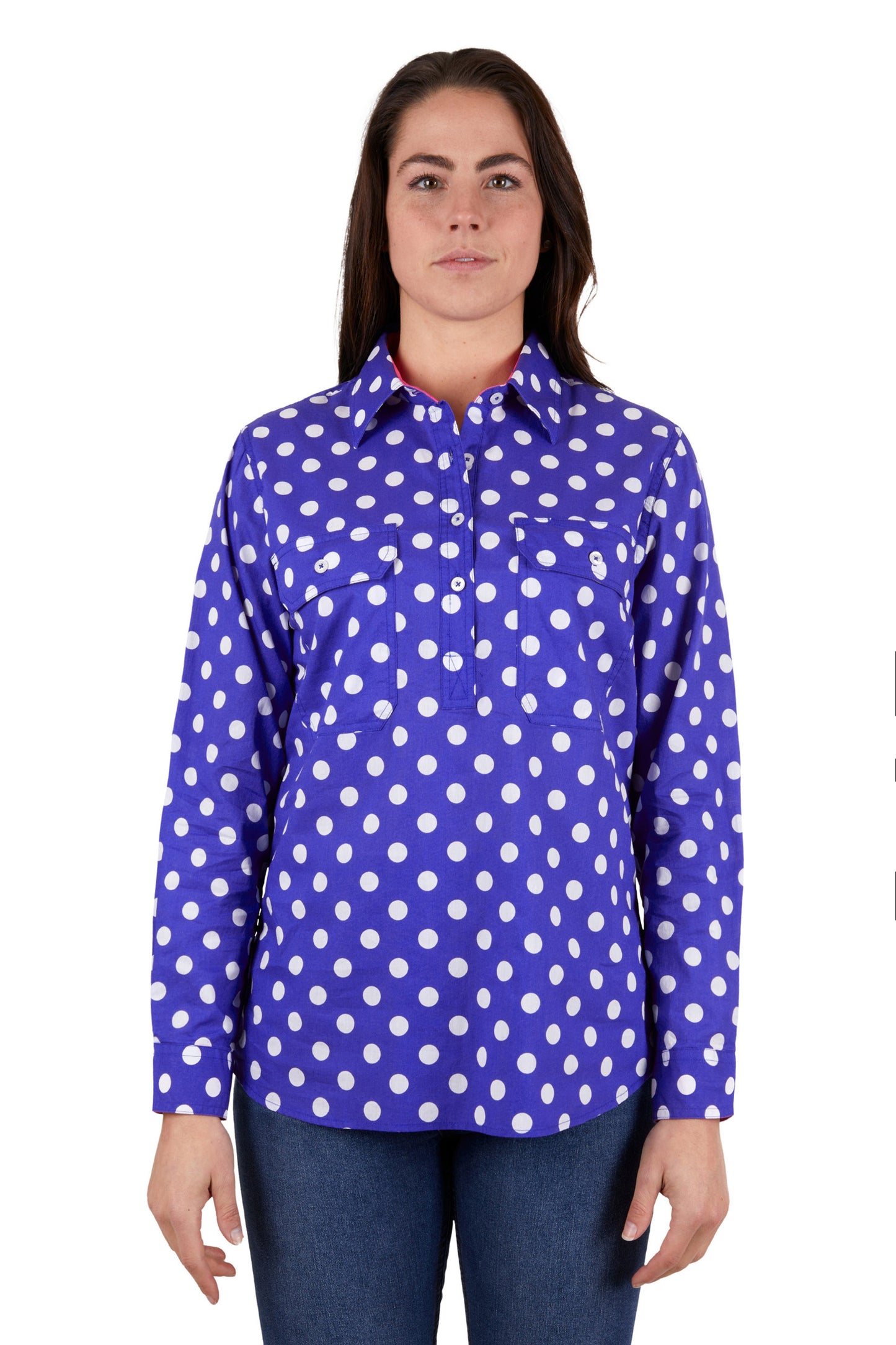 Hard Slog Ladies Half Plkt L/S Shirt - H4W2101213 - On Sale