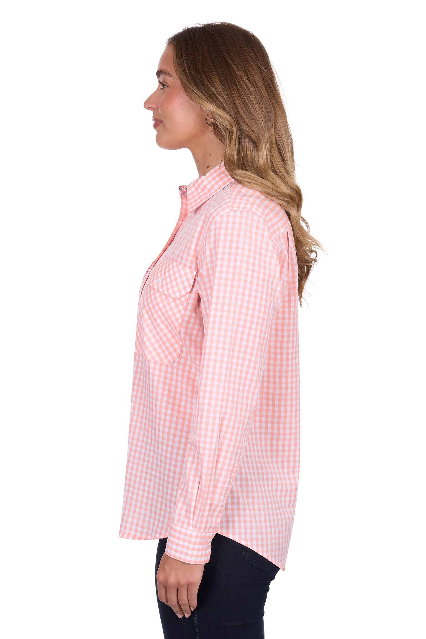 Hard Slog Ladies  1/2 Plkt L/S Shirt - H5S2101122