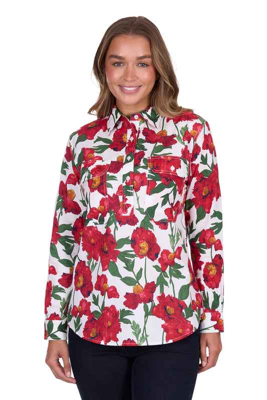 Hard Slog Ladies Half Plk L/S Shirt - H5S2101126