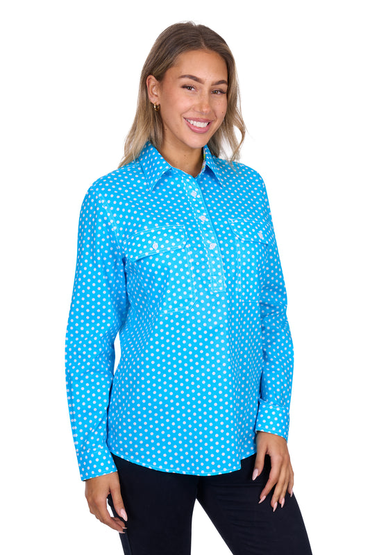 Hard Slog Ladies 1/2 Plkt L/S Shirt - H5S2101158