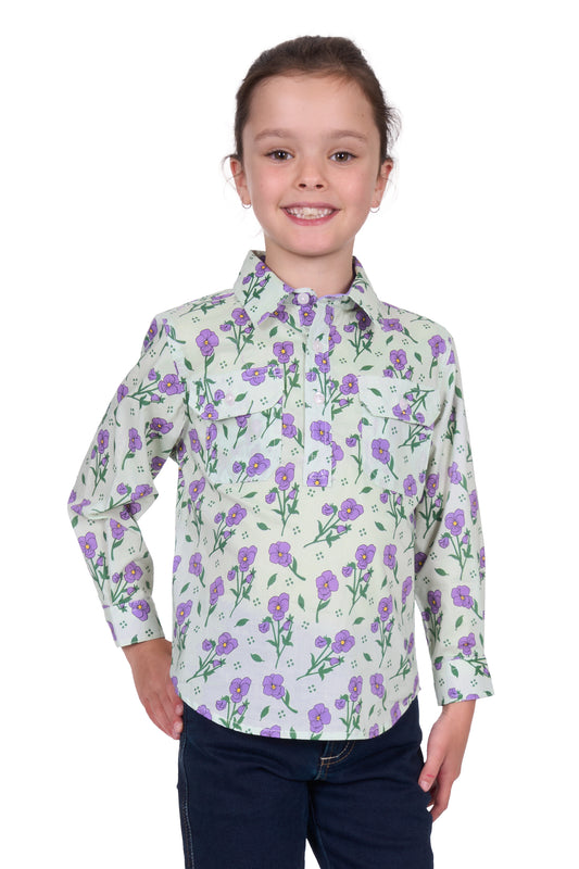 Hard Slog Kids Lynn 1/2 Placket L/S Shirt