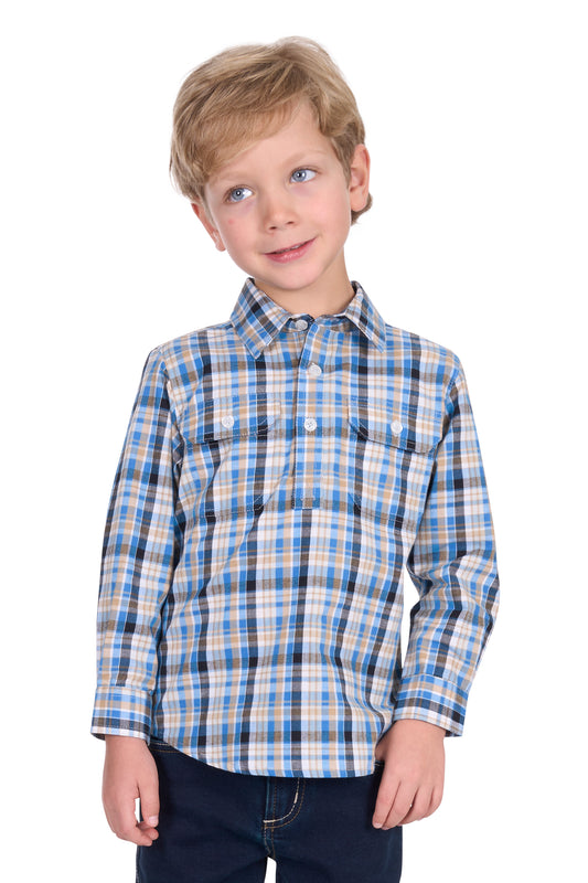 Hard Slog Kids Gibson 1/2 Placket L/S Shirt