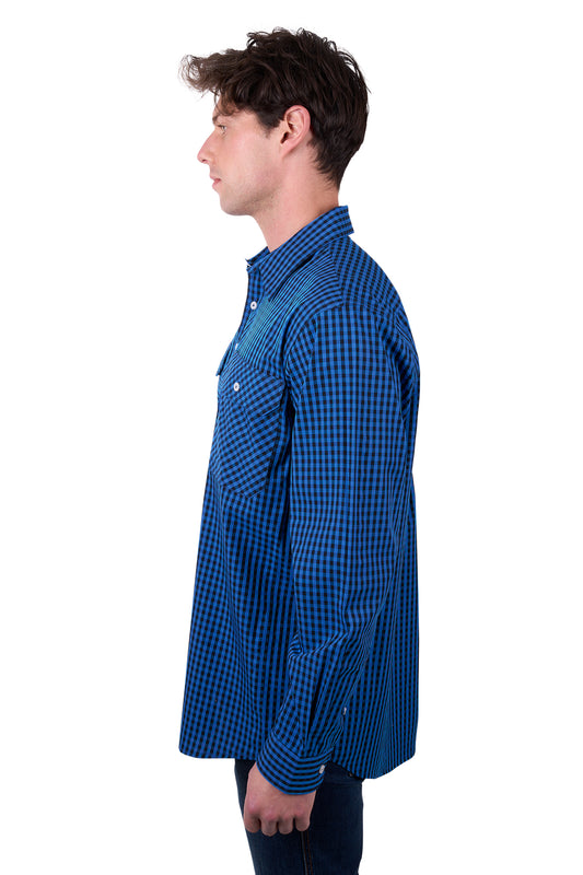 Hard Slog Mens Astell Half Placket Long Sleeved Shirt