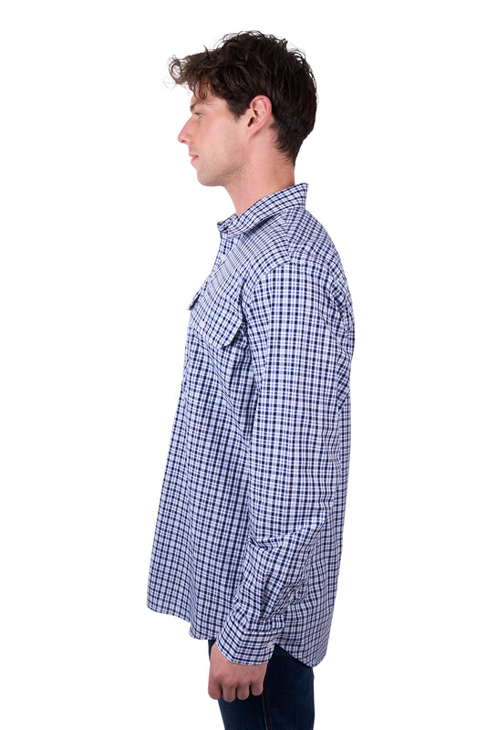 Hard Slog Mens Coney Half Placket Long Sleeved Shirt