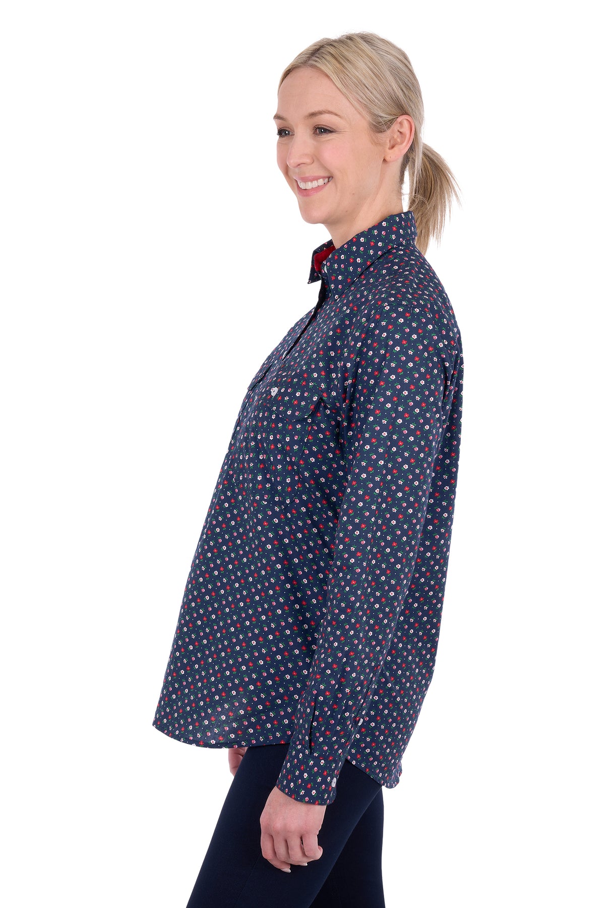 Hard Slog Ladies Fiora 1/2 Plkt L/S Shirt - H6S2101126