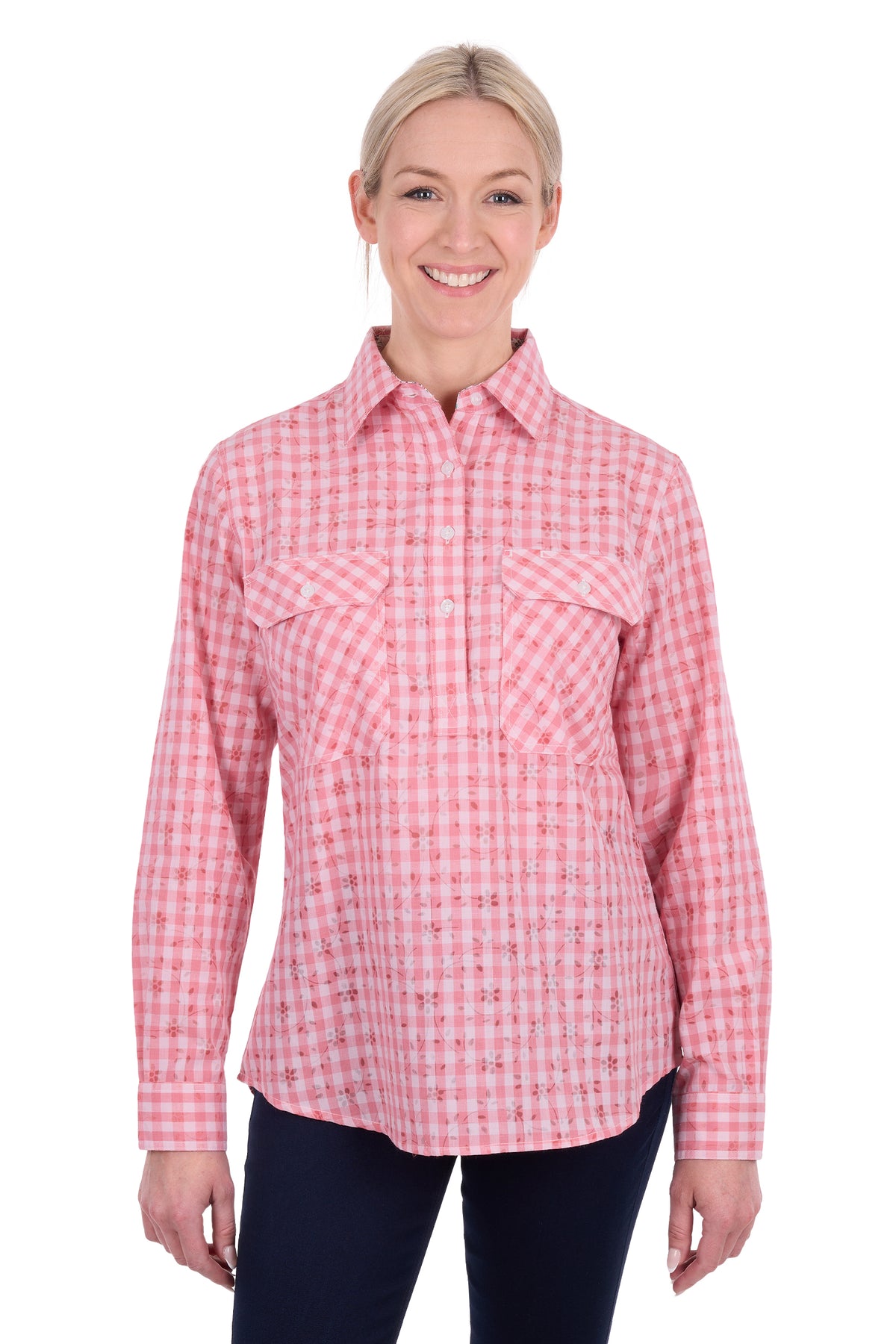 Hard Slog Ladies Raquel Half Placket L/S Shirt - H6S2101128
