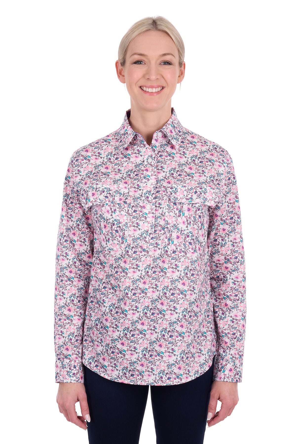 Hard Slog Ladies Joyce Half Placket L/S Shirt - H6S2101130