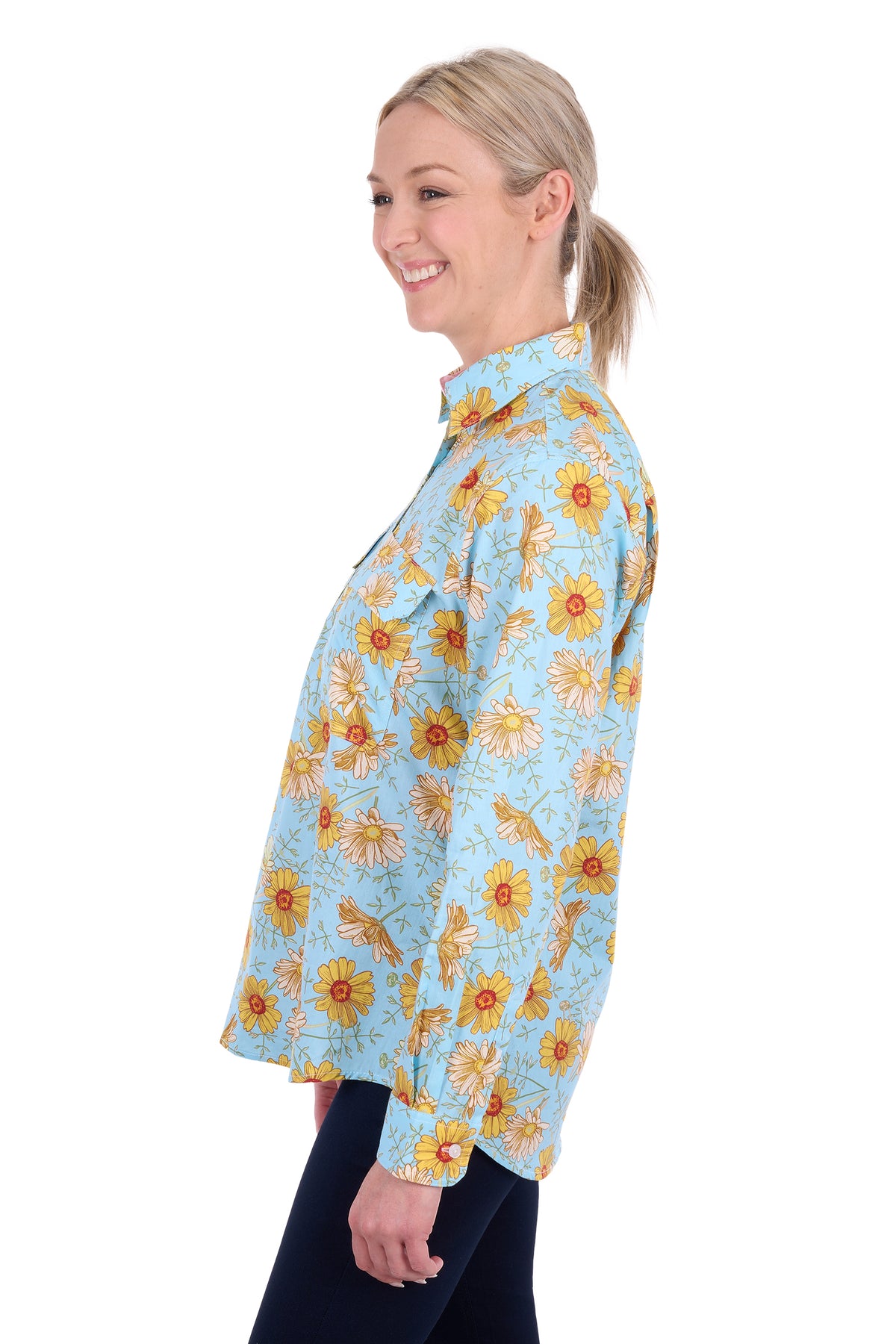 Hard Slog Ladies Sunday Half Placket L/S Shirt - H6S2101137