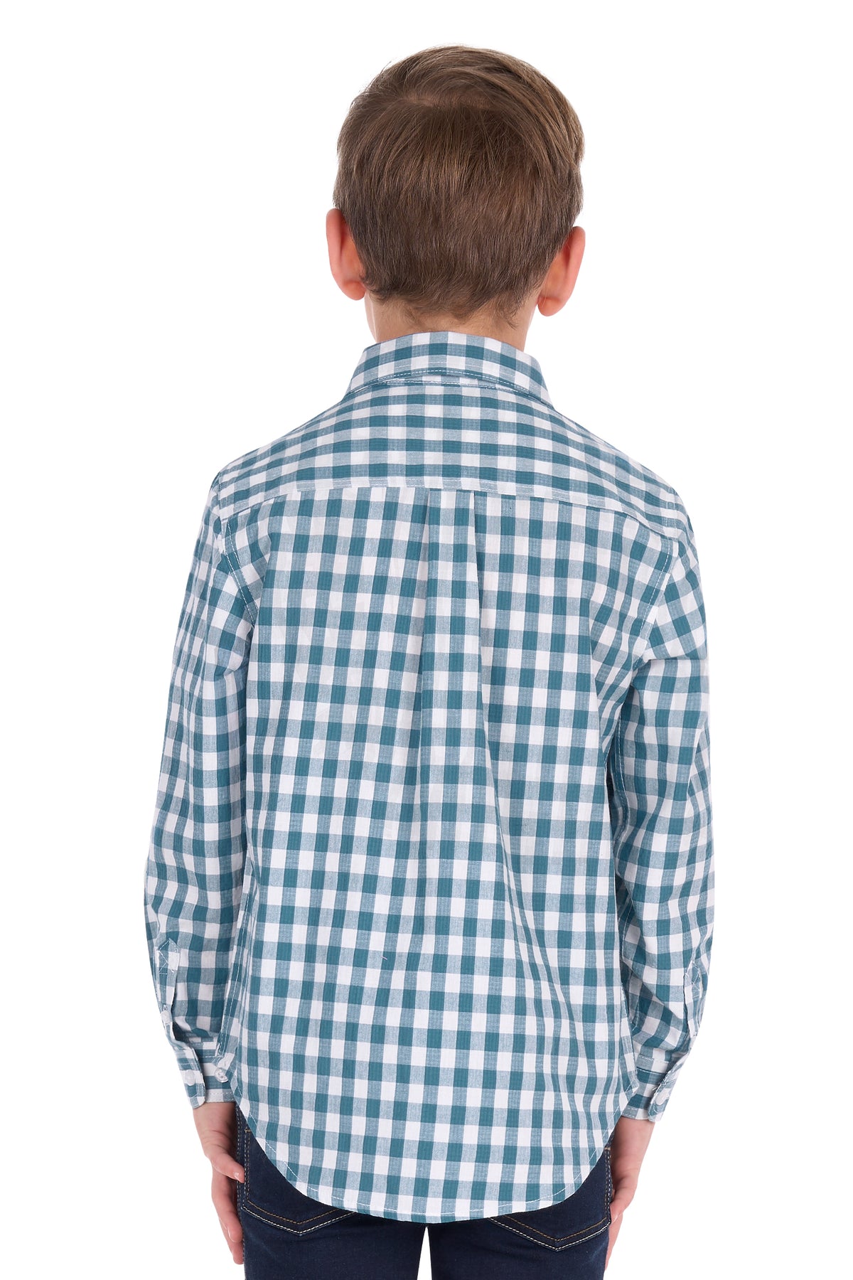 Hard Slog Kids River Half Placket L/S Shirt - Teal - H6S7101185