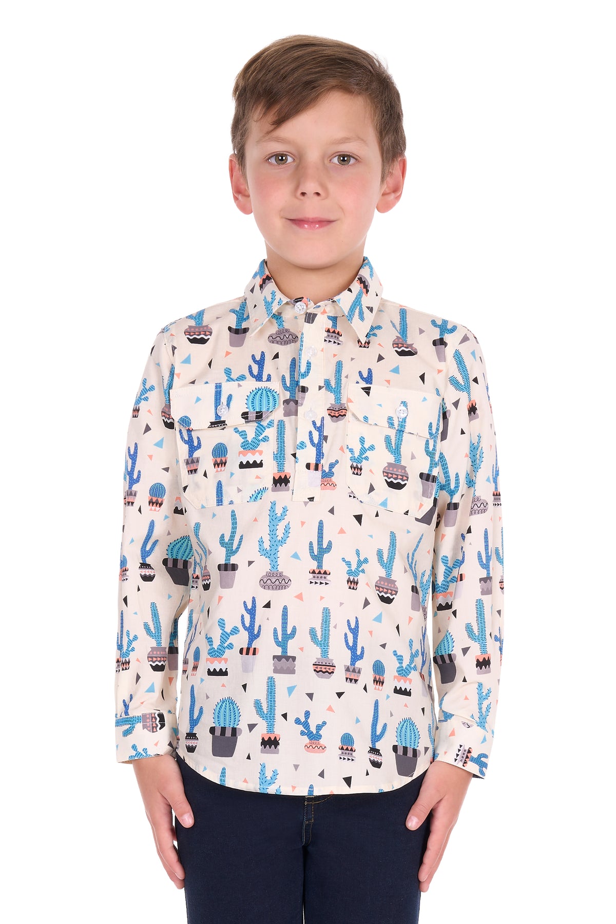 Hard Slog Kids Rocky Half Placket L/S Shirt - H6S7101189
