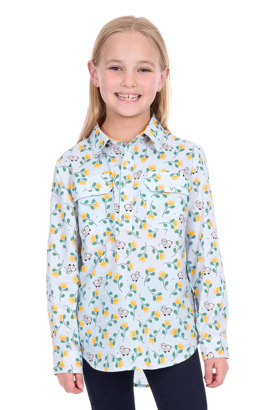 Hard Slog Kids Suzie Half Placket L/S Shirt - H6W7101166