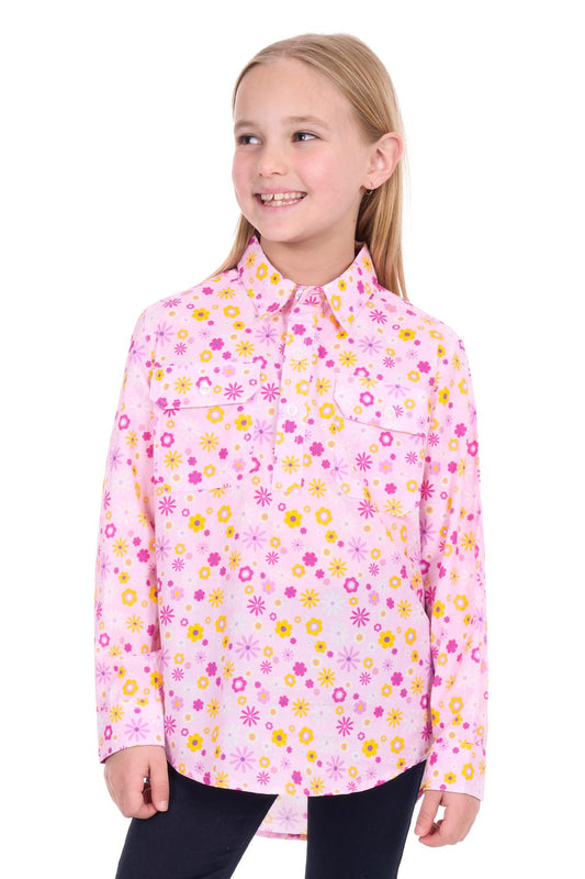 Hard Slog Kids Daisy Half Placket L/S Shirt - H6W7101167
