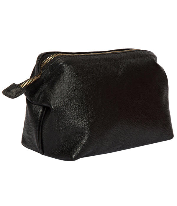 The Design Edge Grain Leather Toiletries Kit Bag - Hong Kong - Black - T71035