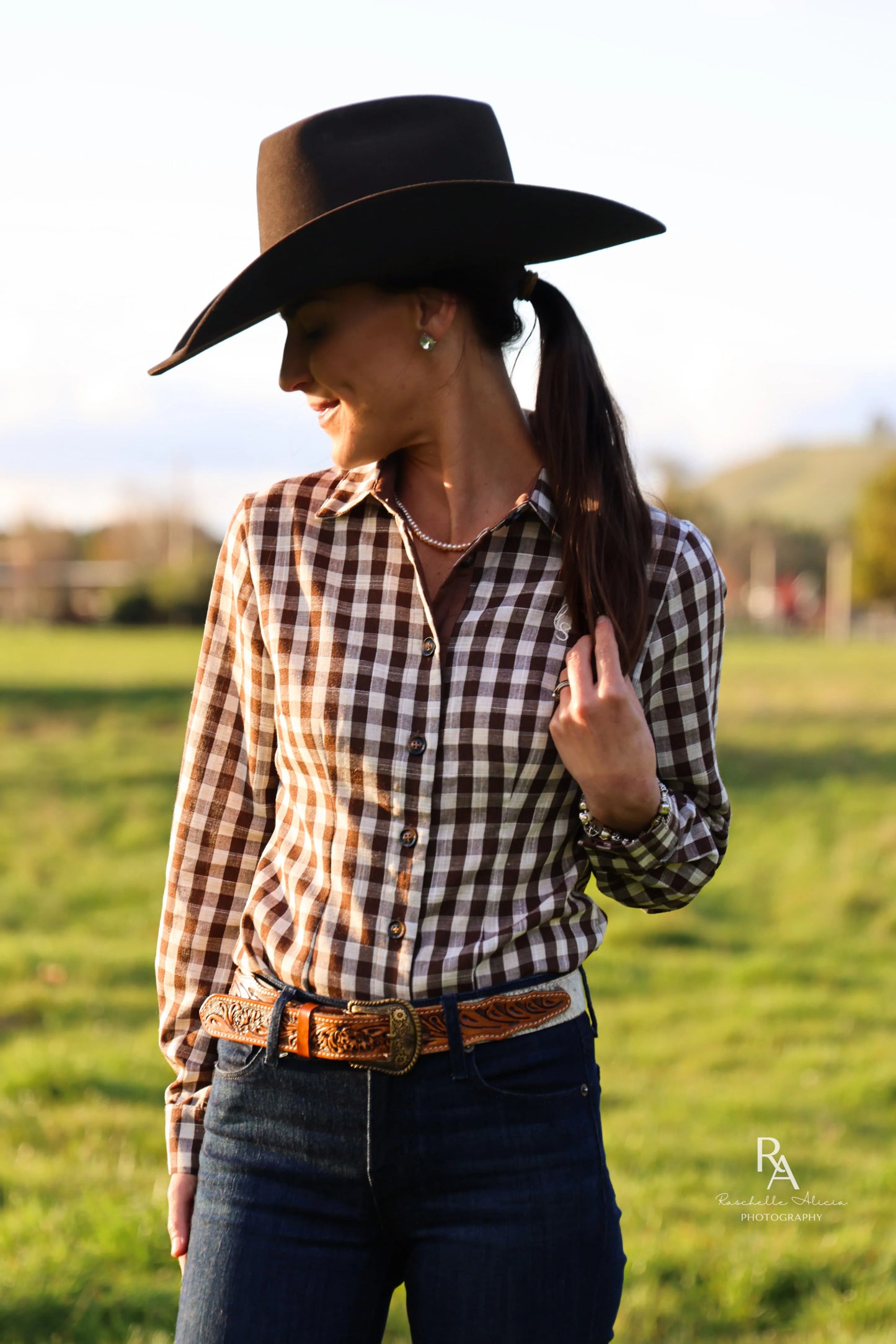 Lime & Soda Freya Chocolate Gingham L/S Shirt