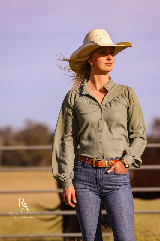 Lime & Soda Callie Top - Sage