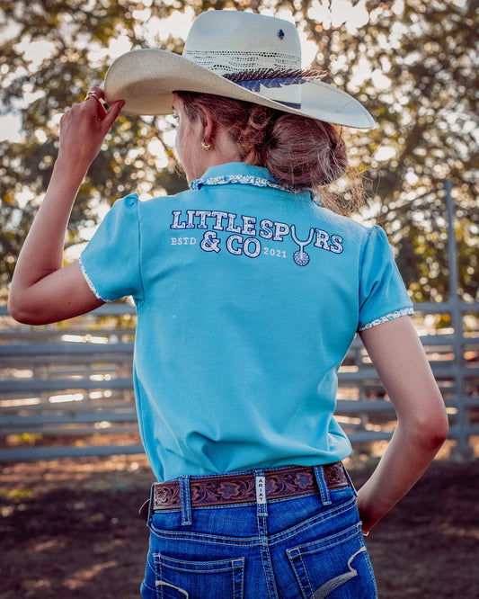 Little Spurs & Co Maryvale Polo Shirt - Pastel Blue