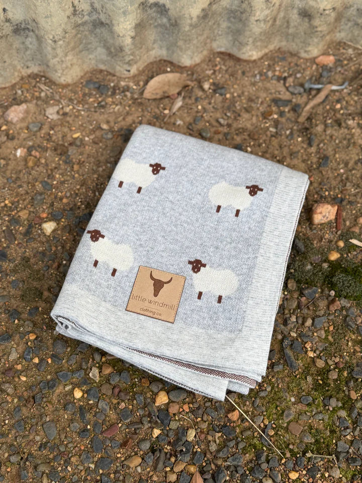 Little Windmill Baby Blanket Lush Cotton Sheep