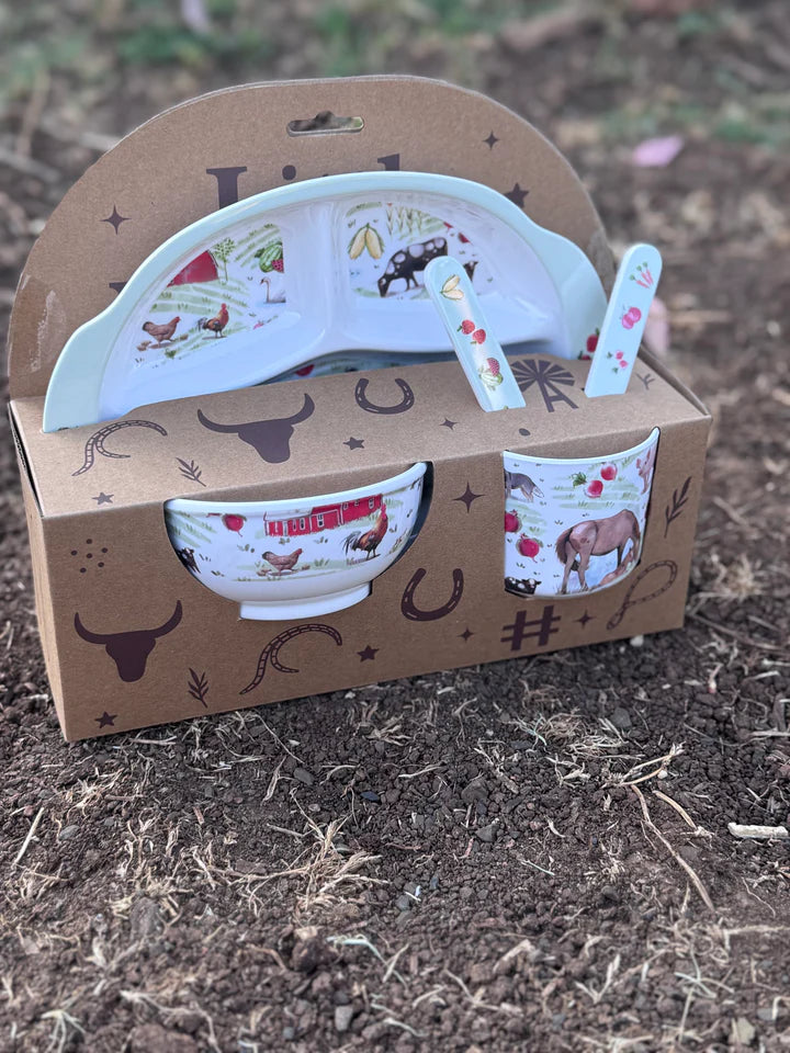 Little Windmill Farm Yard 5 Piece Melamine Dinner Set