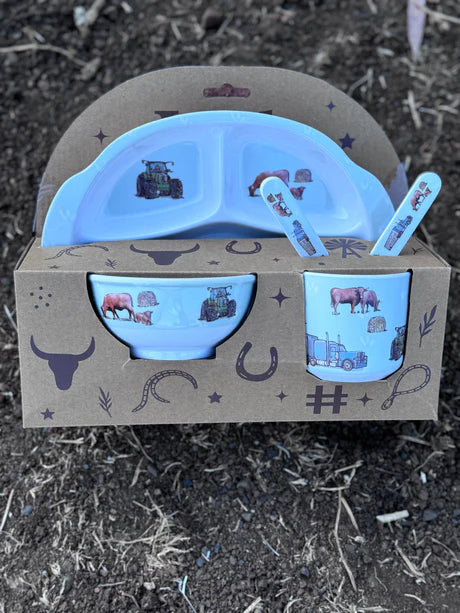 Little Windmill Ranch Life 5 Piece Melamine Dinner Set
