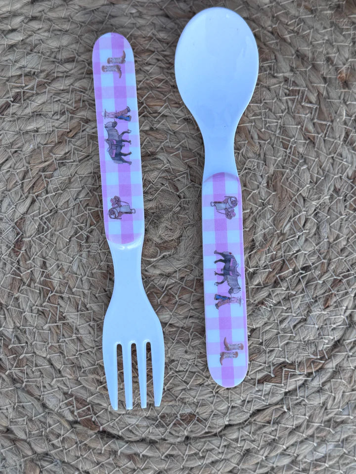 Little Windmill Cowgirl Life 5 Piece Melamine Dinner Set