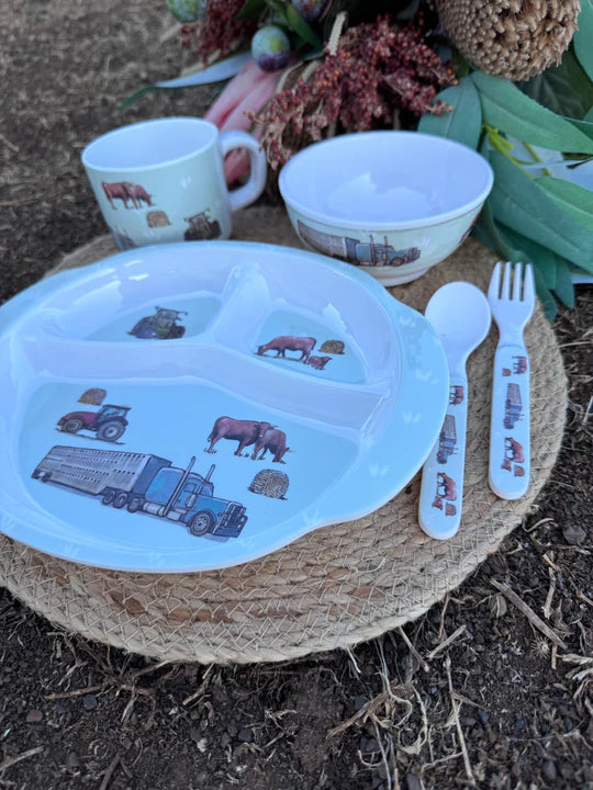 Little Windmill Ranch Life 5 Piece Melamine Dinner Set