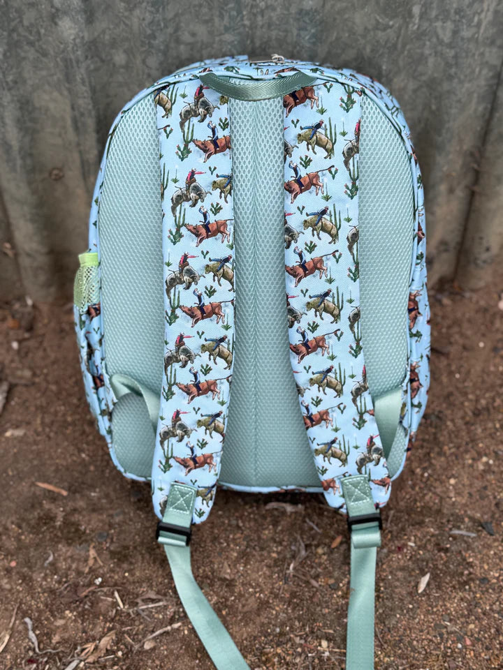 Little Windmill Bucking Bull Backpack Bag Double Zipper