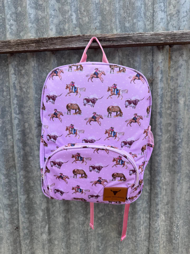 Little Windmill Cowgirl Up Backpack Bag Double Zipper