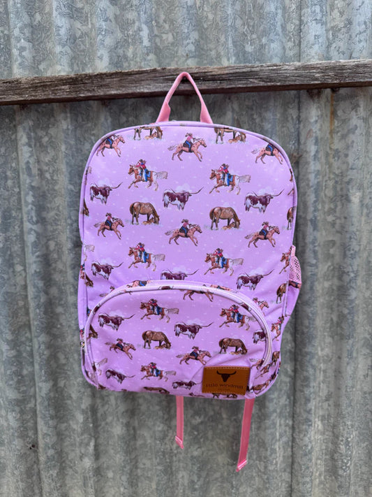 Little Windmill Cowgirl Up Backpack Bag Double Zipper