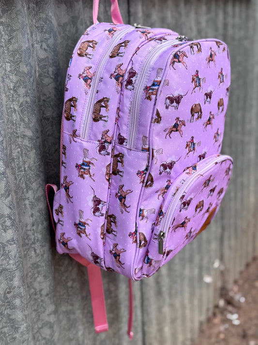 Little Windmill Cowgirl Up Backpack Bag Double Zipper
