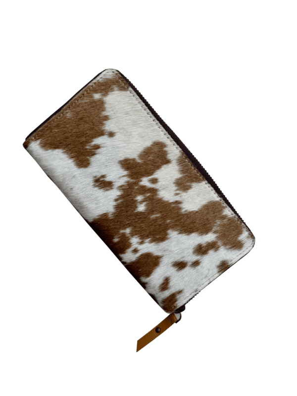The Design Edge Sunflower Leather Zippered Tan Wallet - AW34