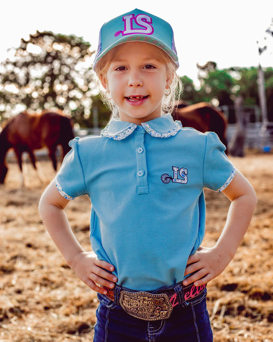 Little Spurs & Co Maryvale Polo Shirt - Pastel Blue