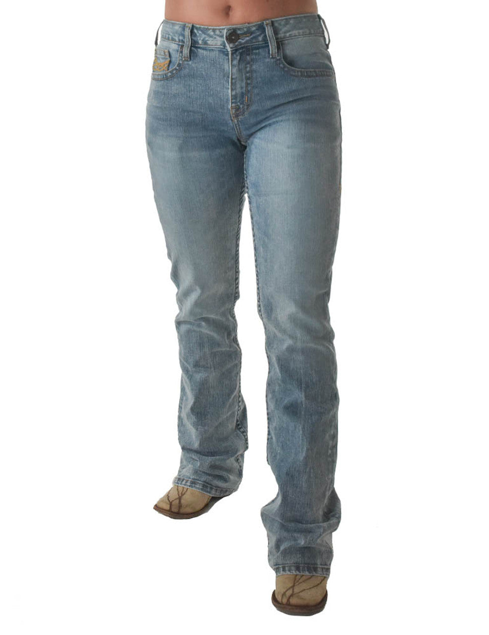 Cowgirl Tuff Denim Blues Bootcut Jean - Denim Blues