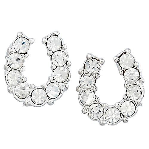 Brigalow Clear Rhinestone Horseshoe Earrings
