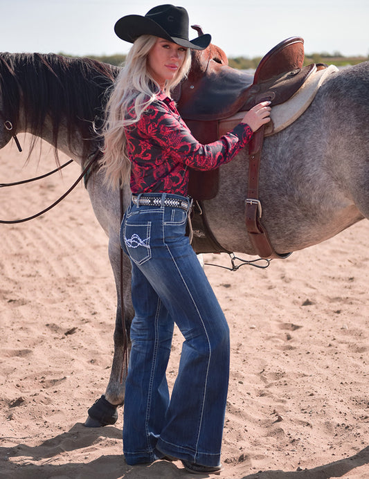 Cowgirl Tuff Edgy Wide Leg Ladies Jean