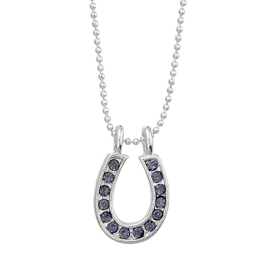 Brigalow Purple Rhinestone Horseshoe Necklace
